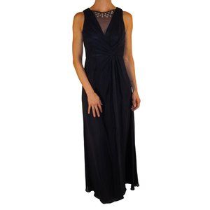 Eliza J Embellished Neckline Chiffon Fit and Flare